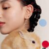 Rabbit Year New Arrival: He Fang Bide Tu Gao Bai Xiao Fang Lock Earrings