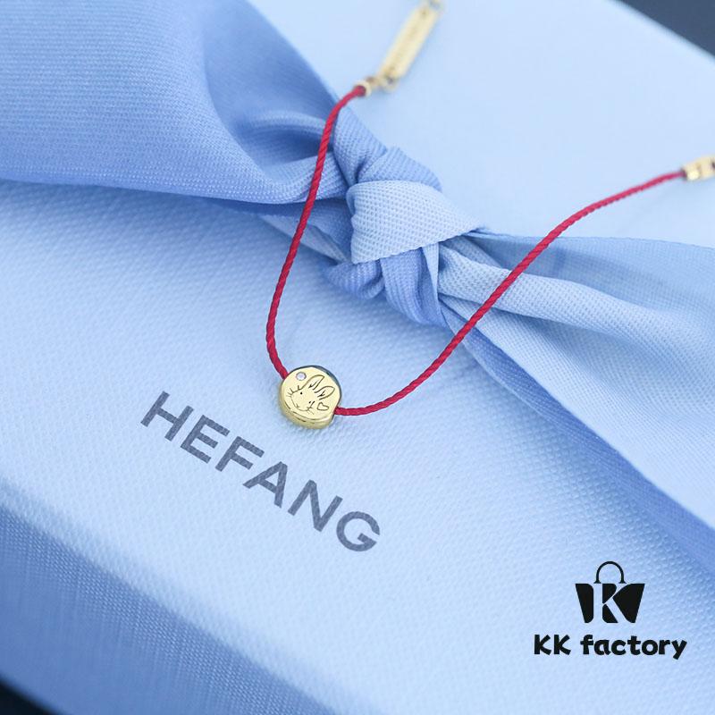 [Year of the Rabbit New Arrival] HEFANG Bide Rabbit S925 Sterling Silver Full-Bodied Red String Bracelet, Birth Year Lucky Bracelet, Jewelry Gift for Christmas