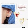 Rabbit Year New Arrival - HEFANG Bide Rabbit Oil Painting Heart Stud Earrings, S925 Sterling Silver Full Silver Ear Studs, Gift Idea