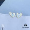 Rabbit Year New Arrival - HEFANG Bide Rabbit Oil Painting Heart Stud Earrings, S925 Sterling Silver Full Silver Ear Studs, Gift Idea