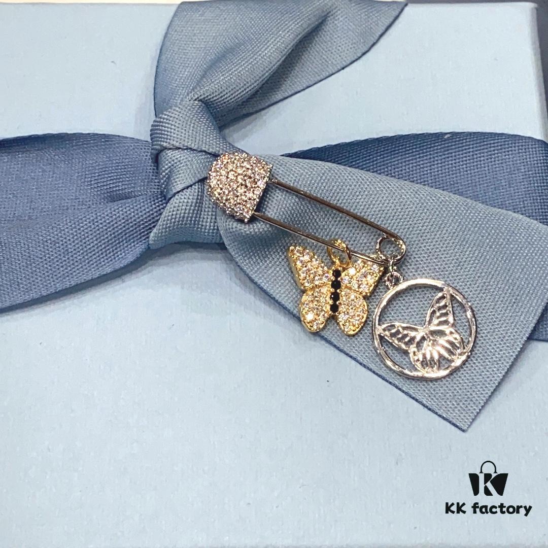 Butterfly Brooch Earrings by He Fang - Multi-Wear Design