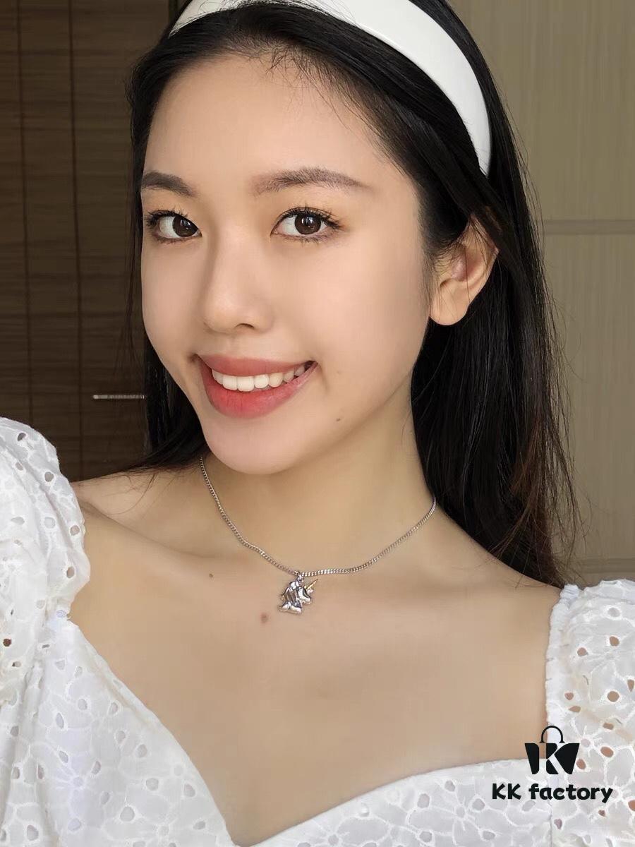 HEFANG Jewelry Unicorn Pendant Necklace