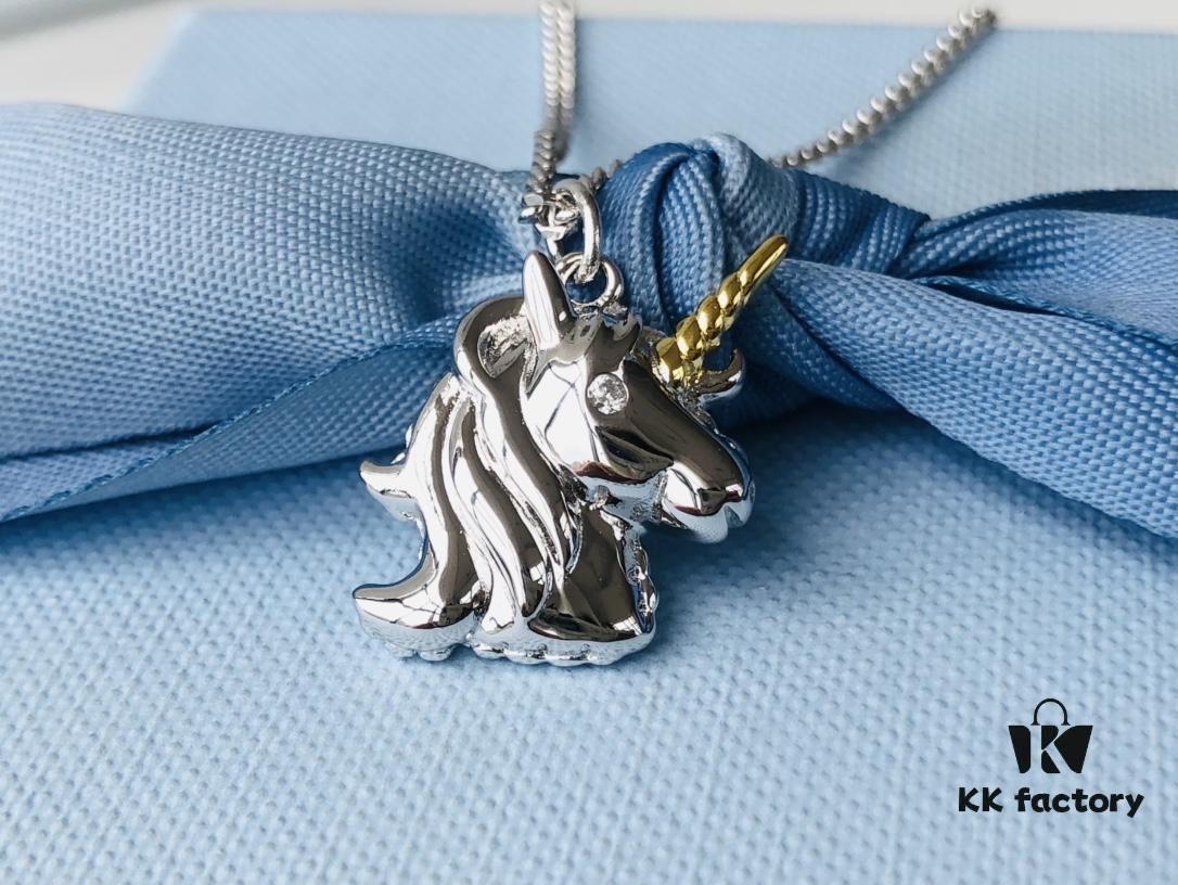 HEFANG Jewelry Unicorn Pendant Necklace