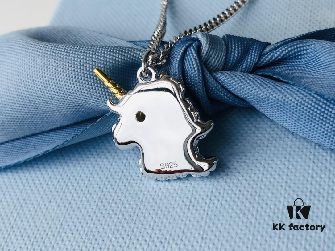 HEFANG Jewelry Unicorn Pendant Necklace