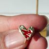 HEFANG Artistic Rabbit Love Heart Enamel Stud Earrings