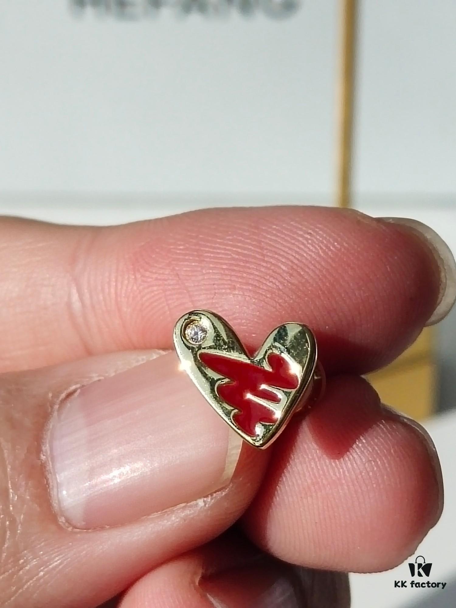 HEFANG Artistic Rabbit Love Heart Enamel Stud Earrings