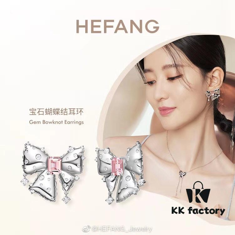 HEFANG Jewelry Bowknot Gemstone Earrings