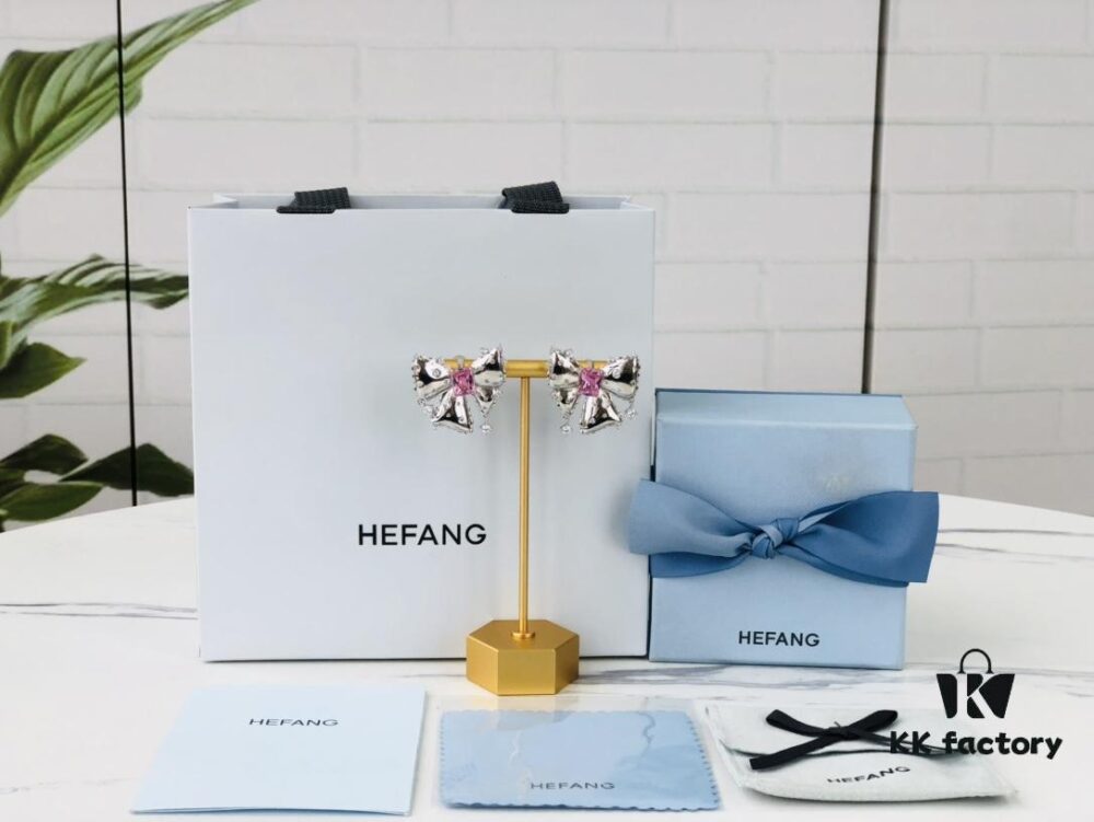 HEFANG Jewelry Bowknot Gemstone Earrings