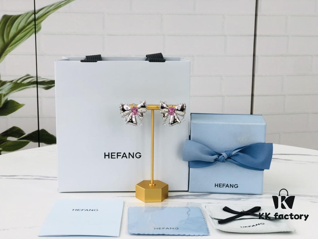 HEFANG Jewelry Bowknot Gemstone Earrings