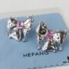 HEFANG Jewelry Bowknot Gemstone Earrings