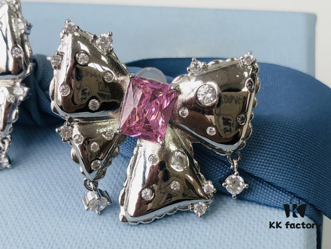 HEFANG Jewelry Bowknot Gemstone Earrings