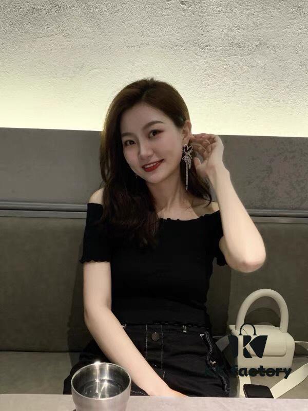 HEFANG Jewelry Love Heart Wheat Tassel Earrings