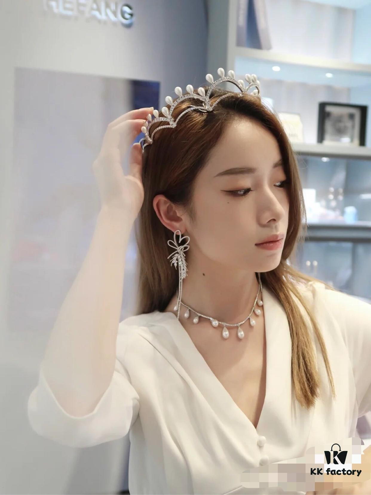 HEFANG Jewelry Love Heart Wheat Tassel Earrings