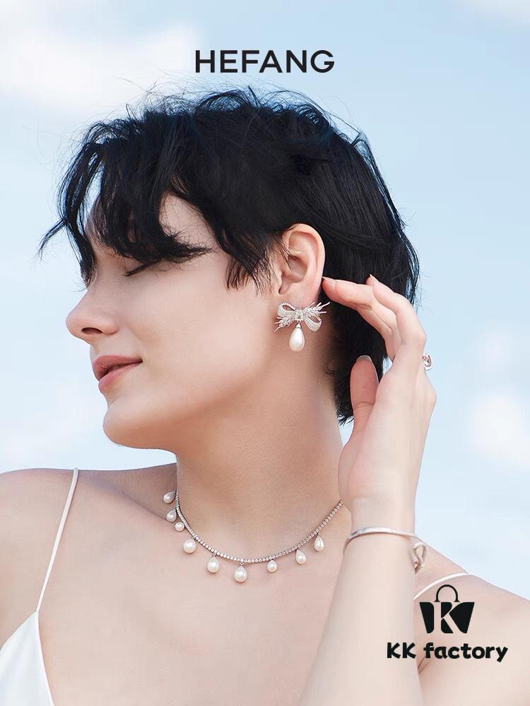 HEFANG Jewelry Bow Wheat Ear Earrings