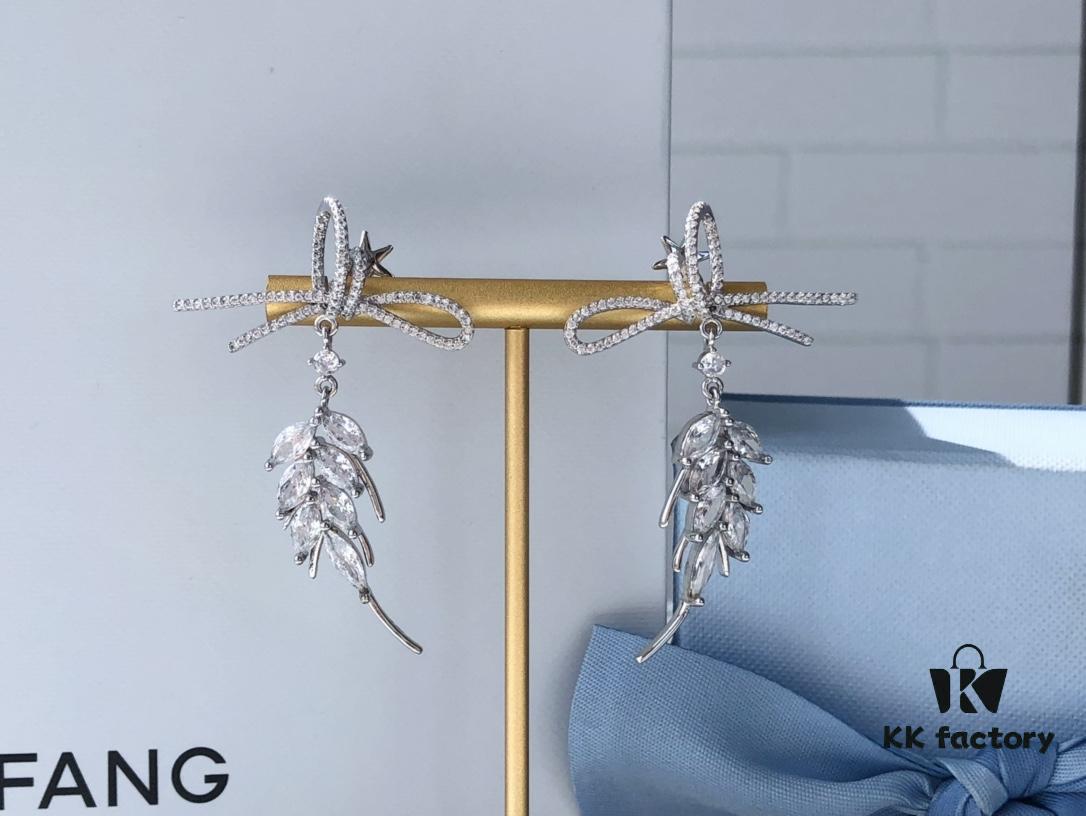 HEFANG Jewelry Ribbon Wheat Ear Earrings