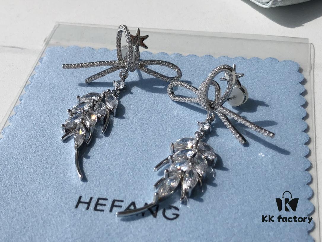 HEFANG Jewelry Ribbon Wheat Ear Earrings