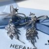 HEFANG Jewelry Ribbon Wheat Ear Earrings