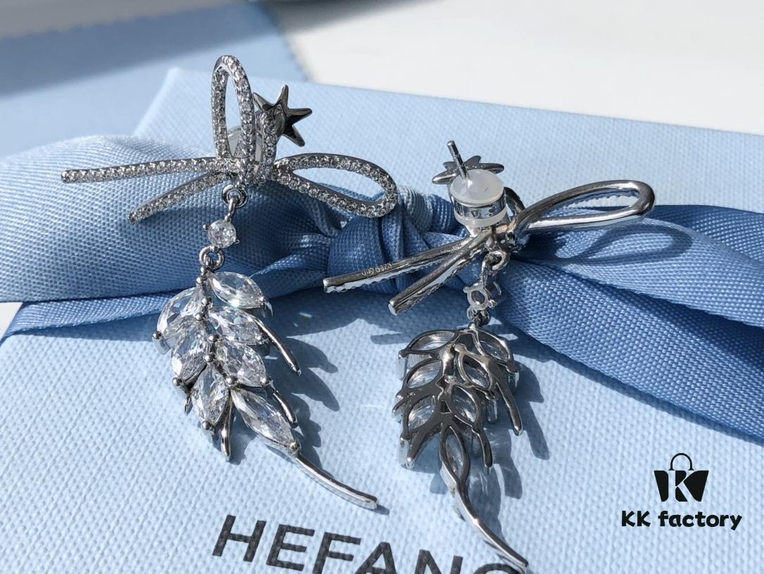 HEFANG Jewelry Ribbon Wheat Ear Earrings