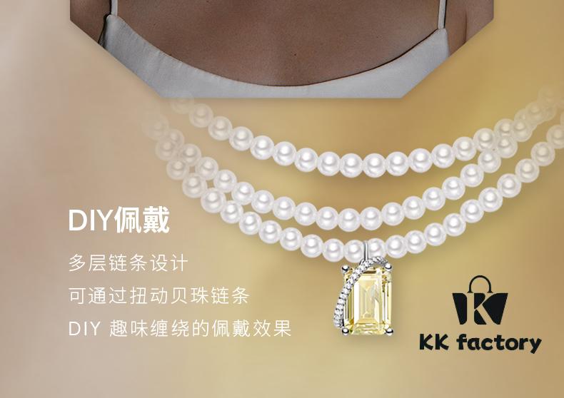 HEFANG Jewelry Gilded Sugar Triple Chain Necklace with Extension Chain