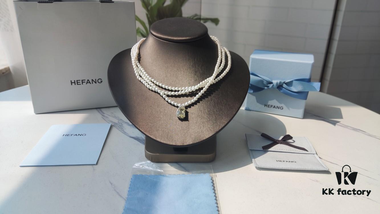 HEFANG Jewelry Liu Guang Fang Tang Three-Layer Necklace with Extension Chain