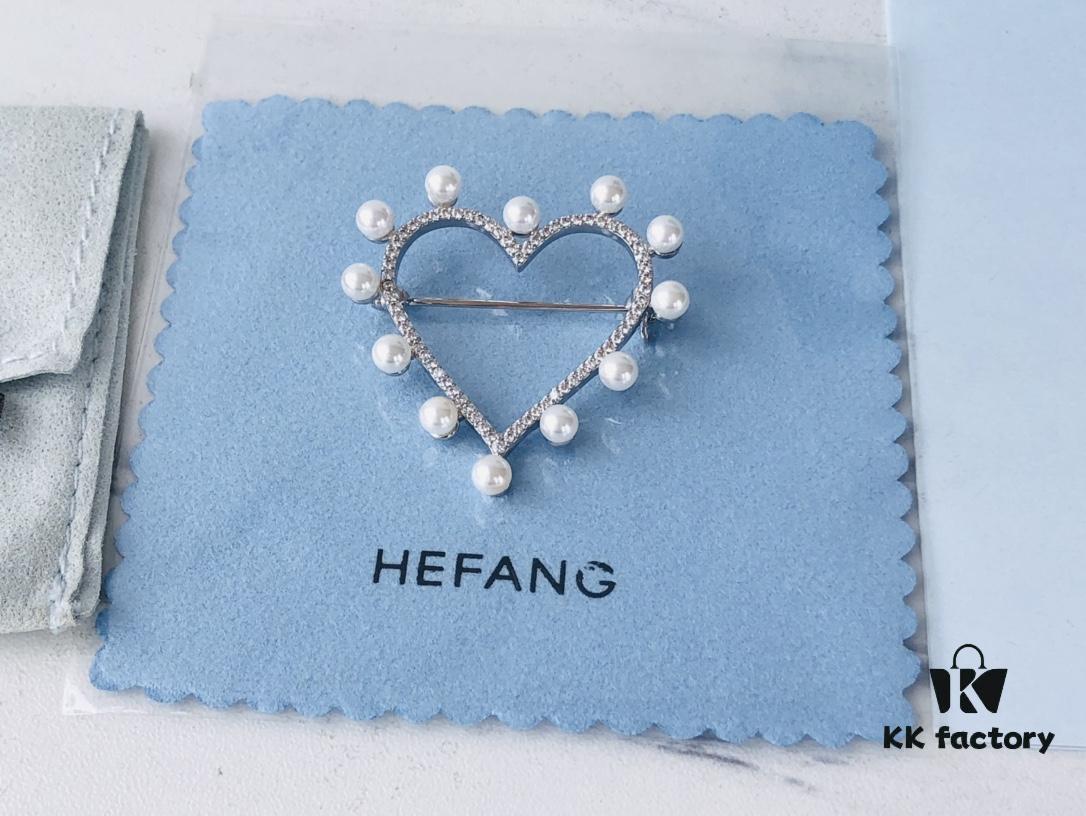 HEFANG Jewelry Fairy Tale Mirror Pendant Brooch in 925 Silver, Multi-Use Elegant Pin