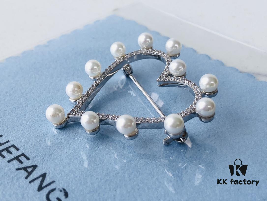 HEFANG Jewelry Fairy Tale Mirror Pendant Brooch in 925 Silver, Multi-Use Elegant Pin