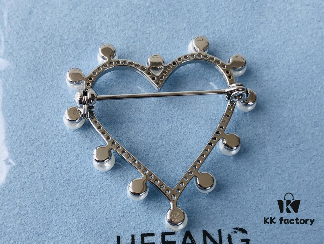 HEFANG Jewelry Fairy Tale Mirror Pendant Brooch in 925 Silver, Multi-Use Elegant Pin