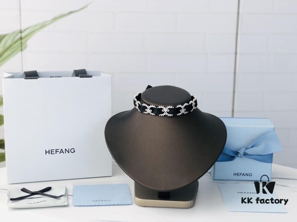 HEFANG Jewelry Wedding Collection Lace Choker Necklace in 925 Sterling Silver