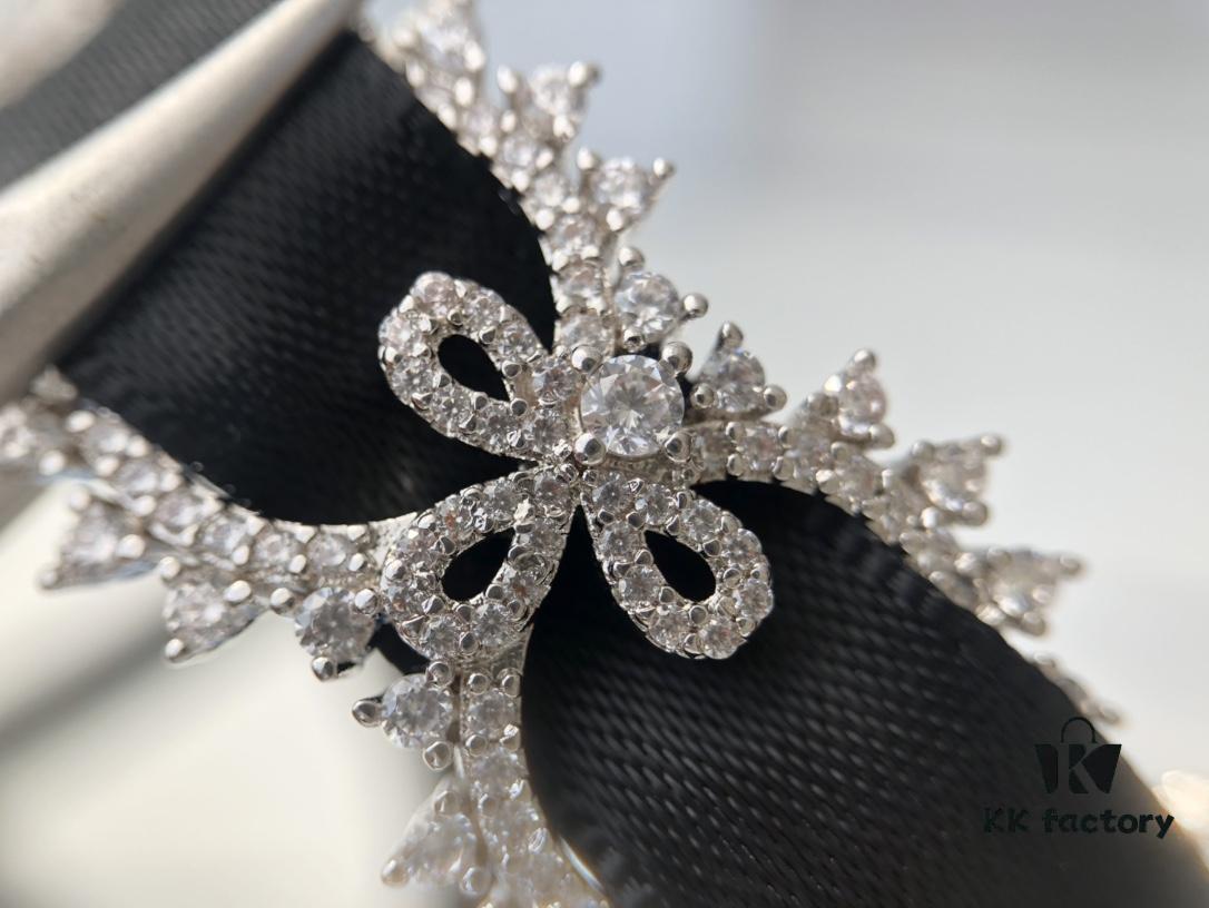 HEFANG Jewelry Wedding Collection Lace Choker Necklace in 925 Sterling Silver