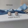 HEFANG Jewelry Shiny Cube Stud Earrings