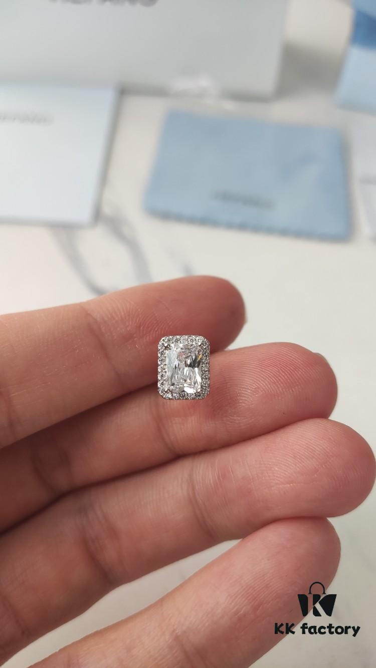 HEFANG Jewelry Shiny Cube Stud Earrings