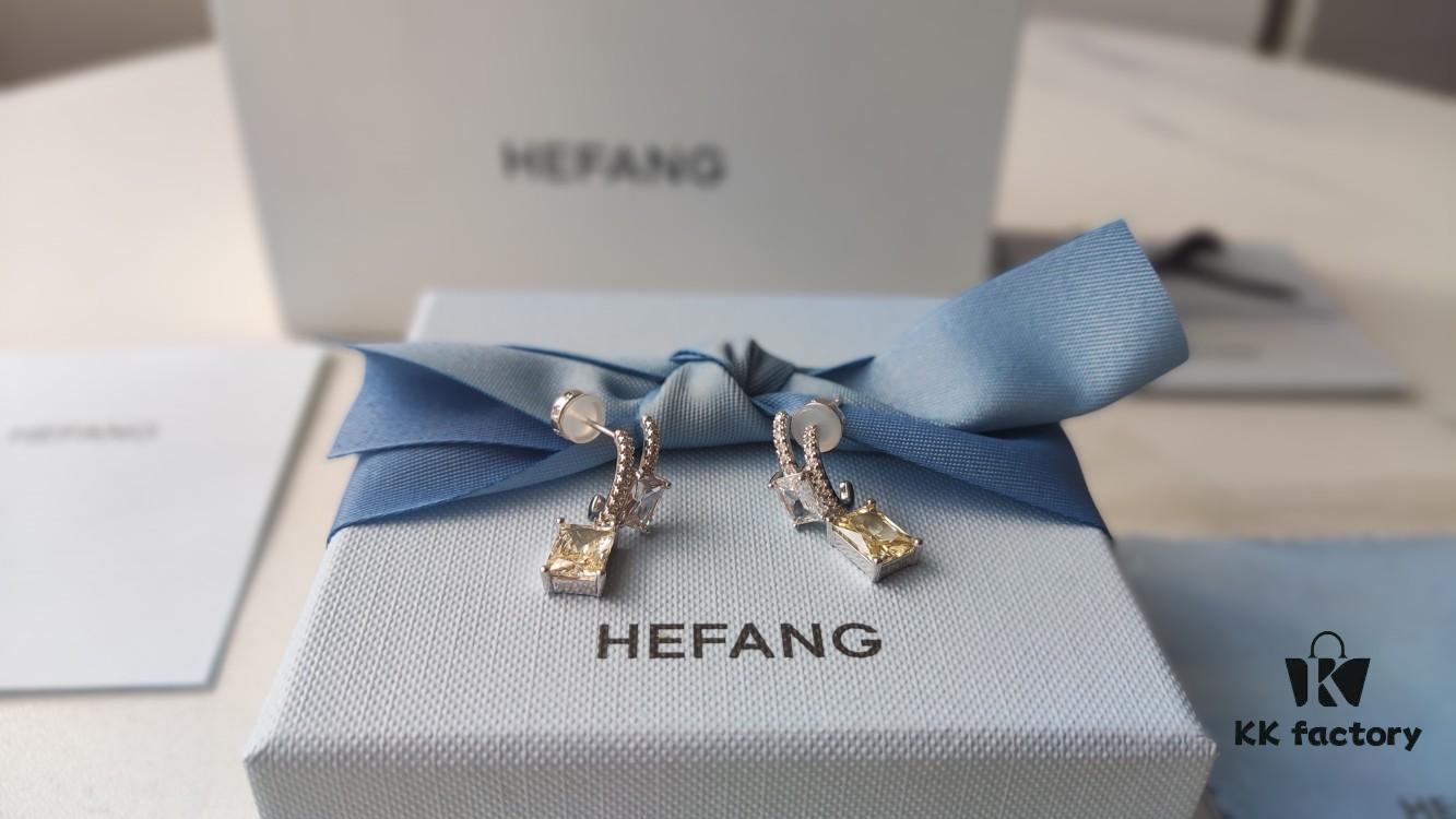 HEFANG Jewelry Gilded Sugar Cube Earrings