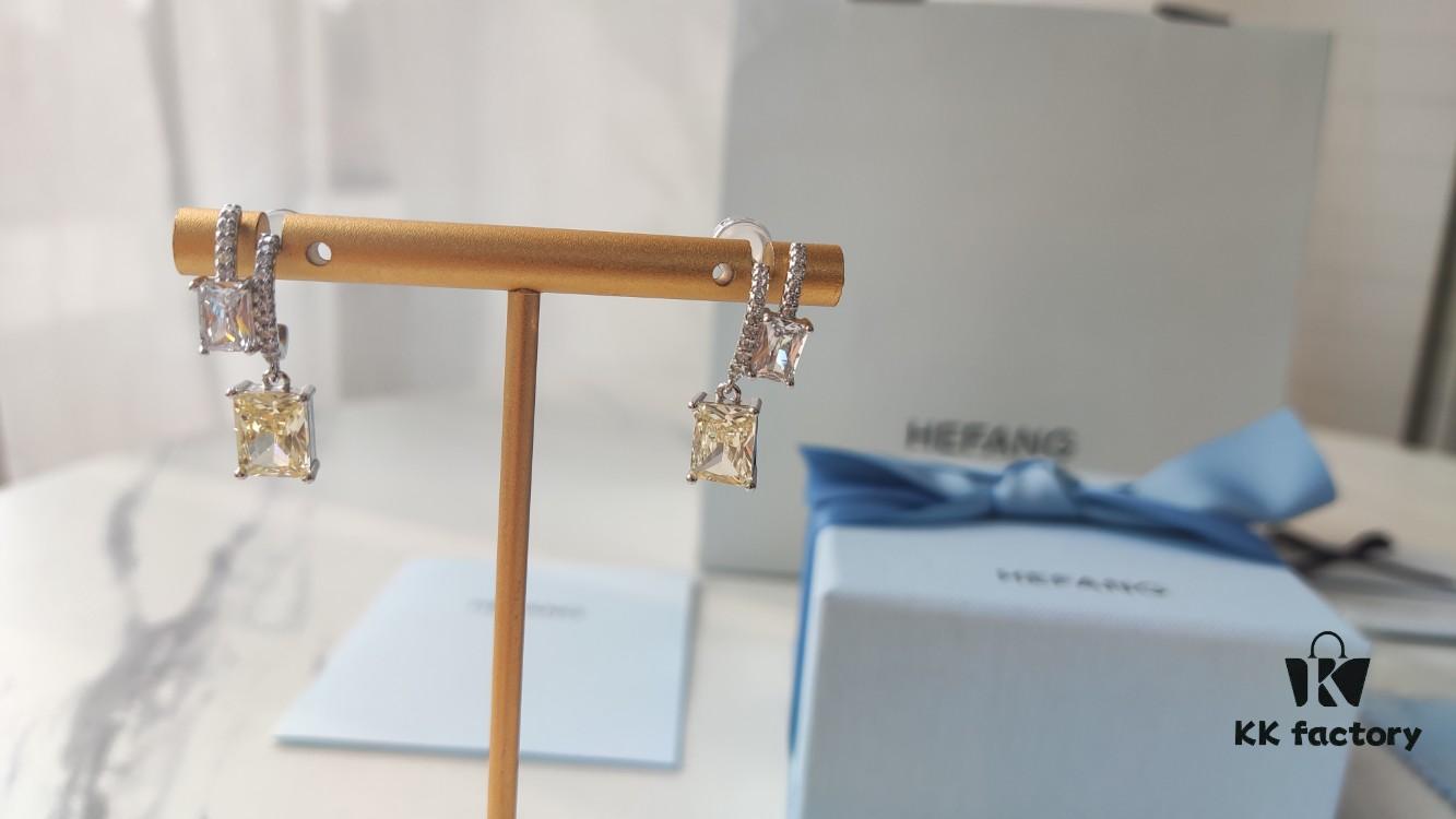 HEFANG Jewelry Gilded Sugar Cube Earrings