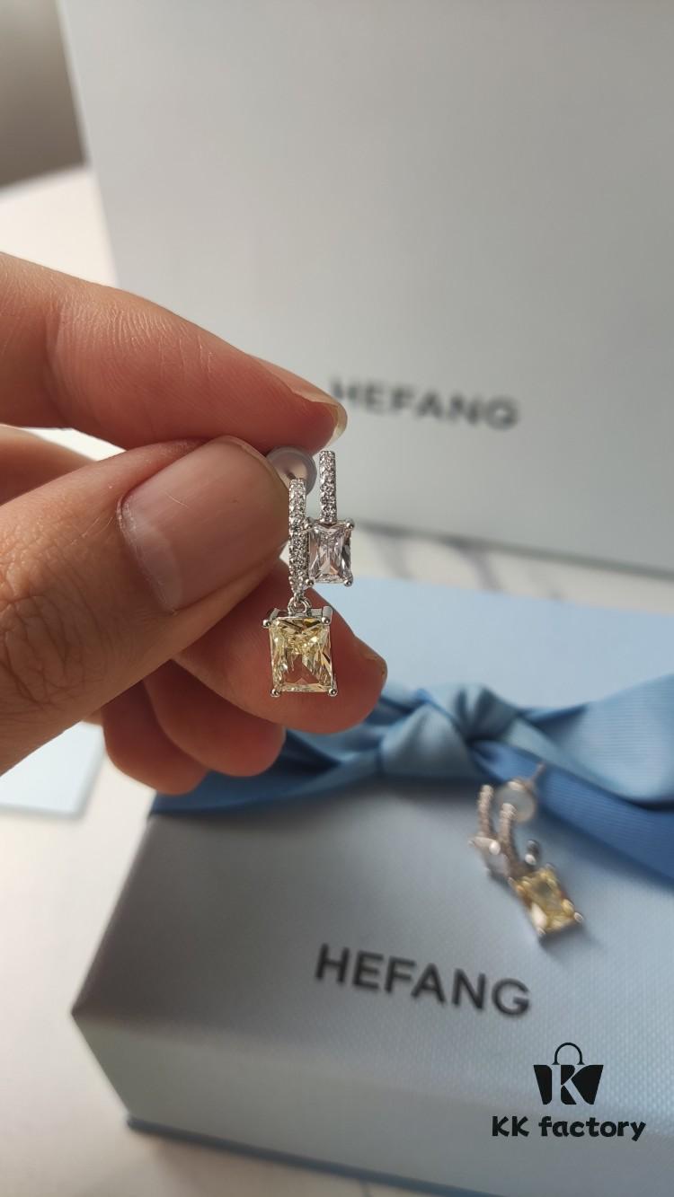 HEFANG Jewelry Gilded Sugar Cube Earrings