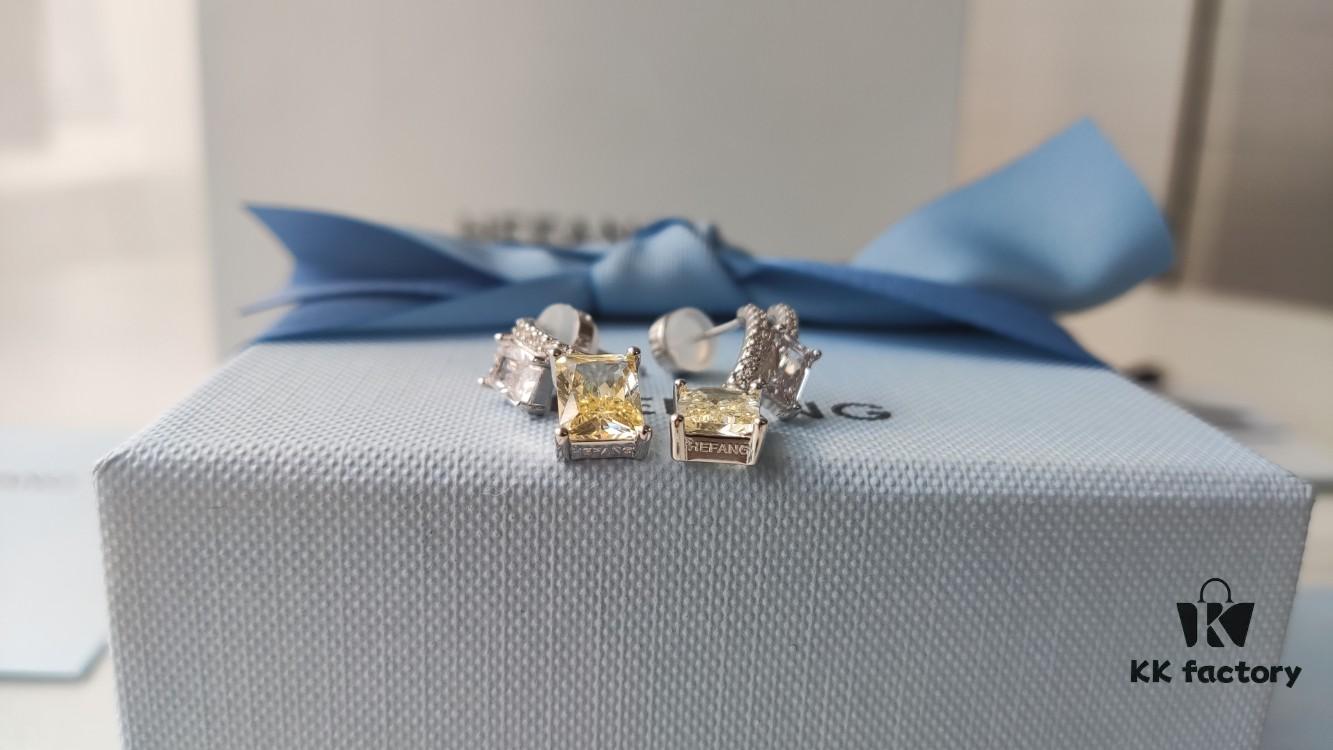 HEFANG Jewelry Gilded Sugar Cube Earrings