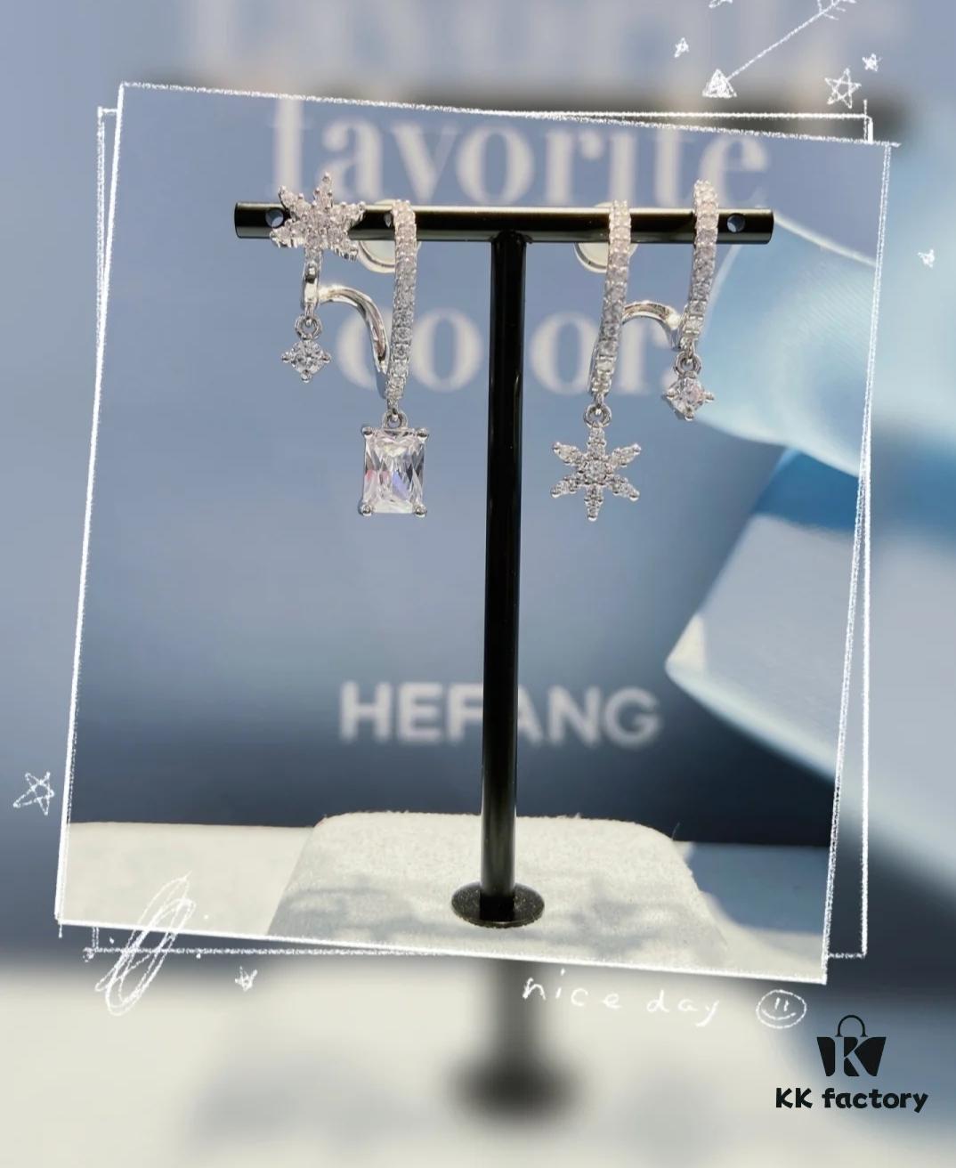 New Arrival He Fang Snowflake Crystal Necklace / Earrings | Pure Silver High-End Original Quality