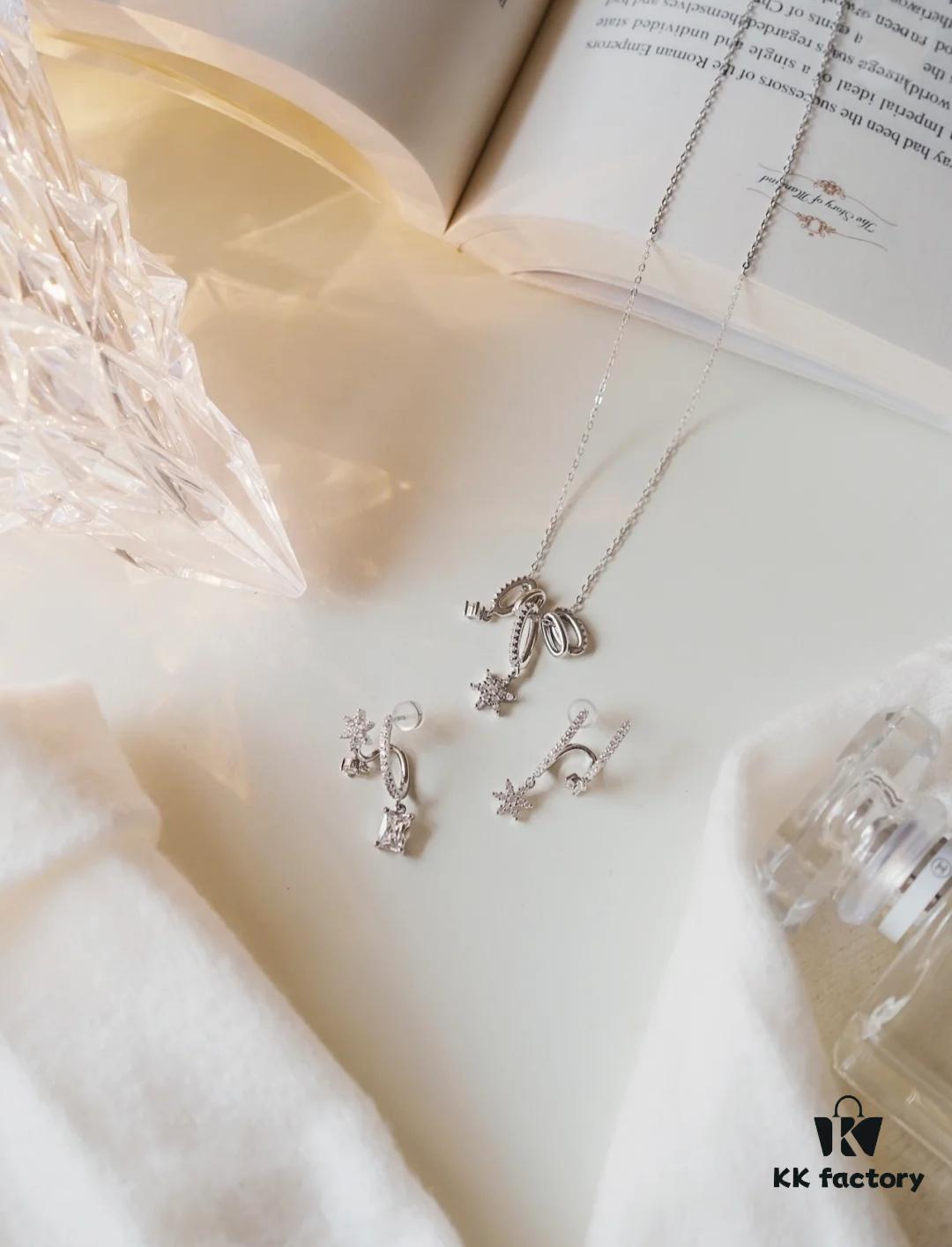 New Arrival He Fang Snowflake Crystal Necklace / Earrings | Pure Silver High-End Original Quality