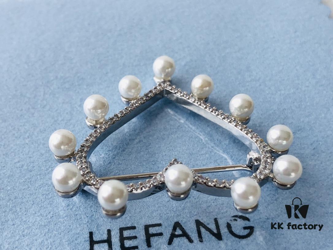 HEFANG Jewelry Fairy Tale Mirror Pendant Brooch in 925 Silver, Multi-Use Elegant Pin