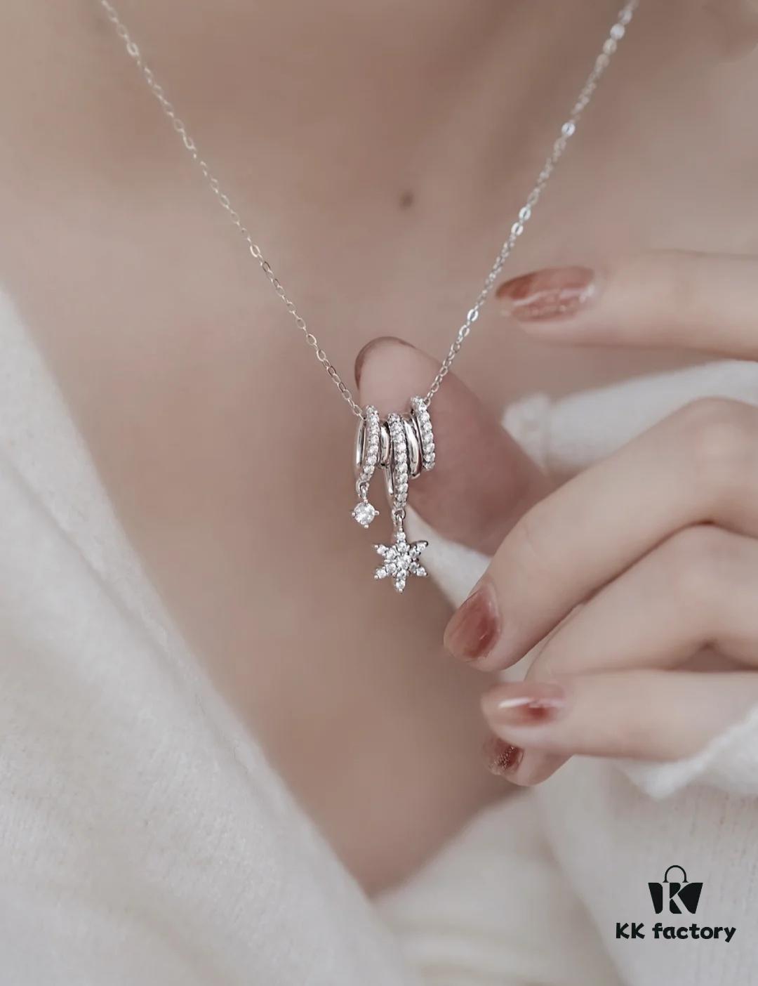 New Arrival He Fang Snowflake Crystal Necklace / Earrings | Pure Silver High-End Original Quality