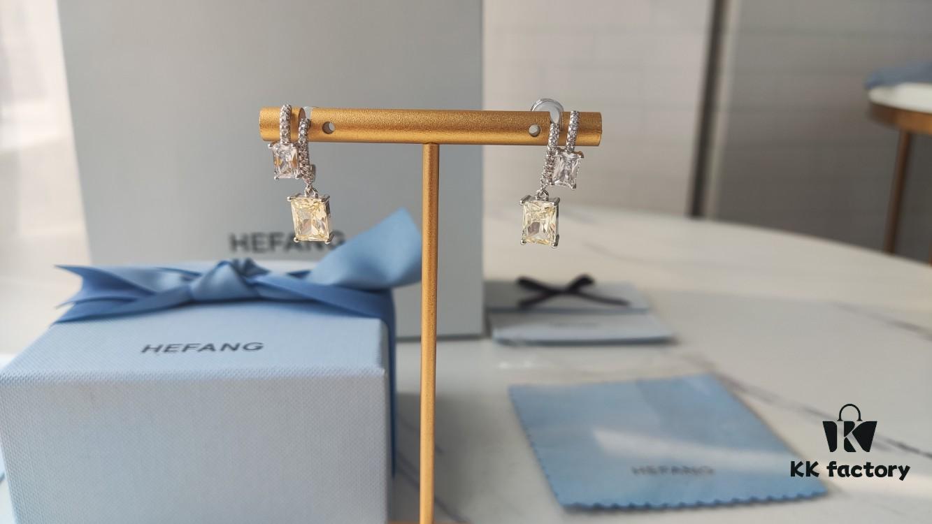 HEFANG Jewelry Gilded Sugar Cube Earrings