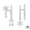 He Fang Xue Huan Ice Crystal Earrings for Women, Niche Design Fashion Drop Earrings, Ear Jewelry