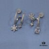 He Fang Xue Huan Ice Crystal Earrings for Women, Niche Design Fashion Drop Earrings, Ear Jewelry