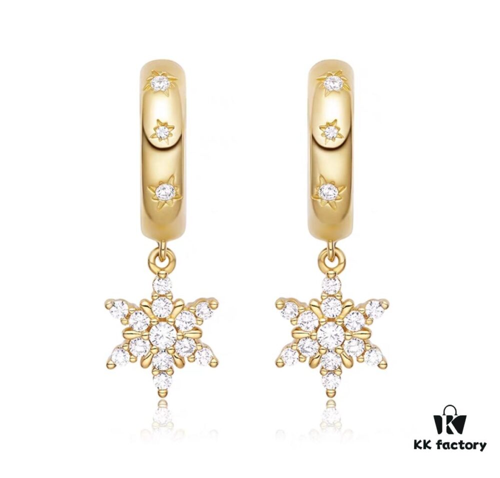 Starry Light Snowflake Earrings, Brilliant and Elegant Jewelry