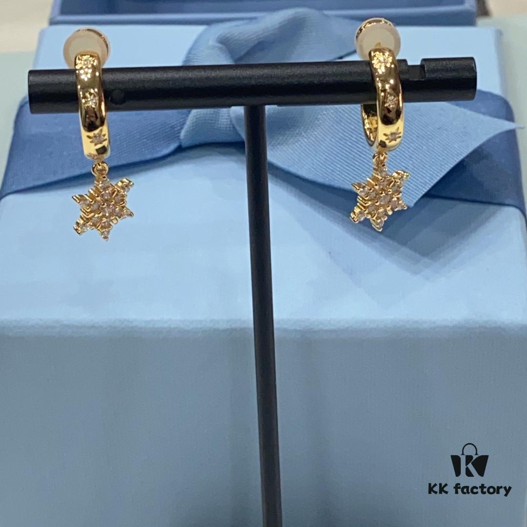 Starry Light Snowflake Earrings, Brilliant and Elegant Jewelry