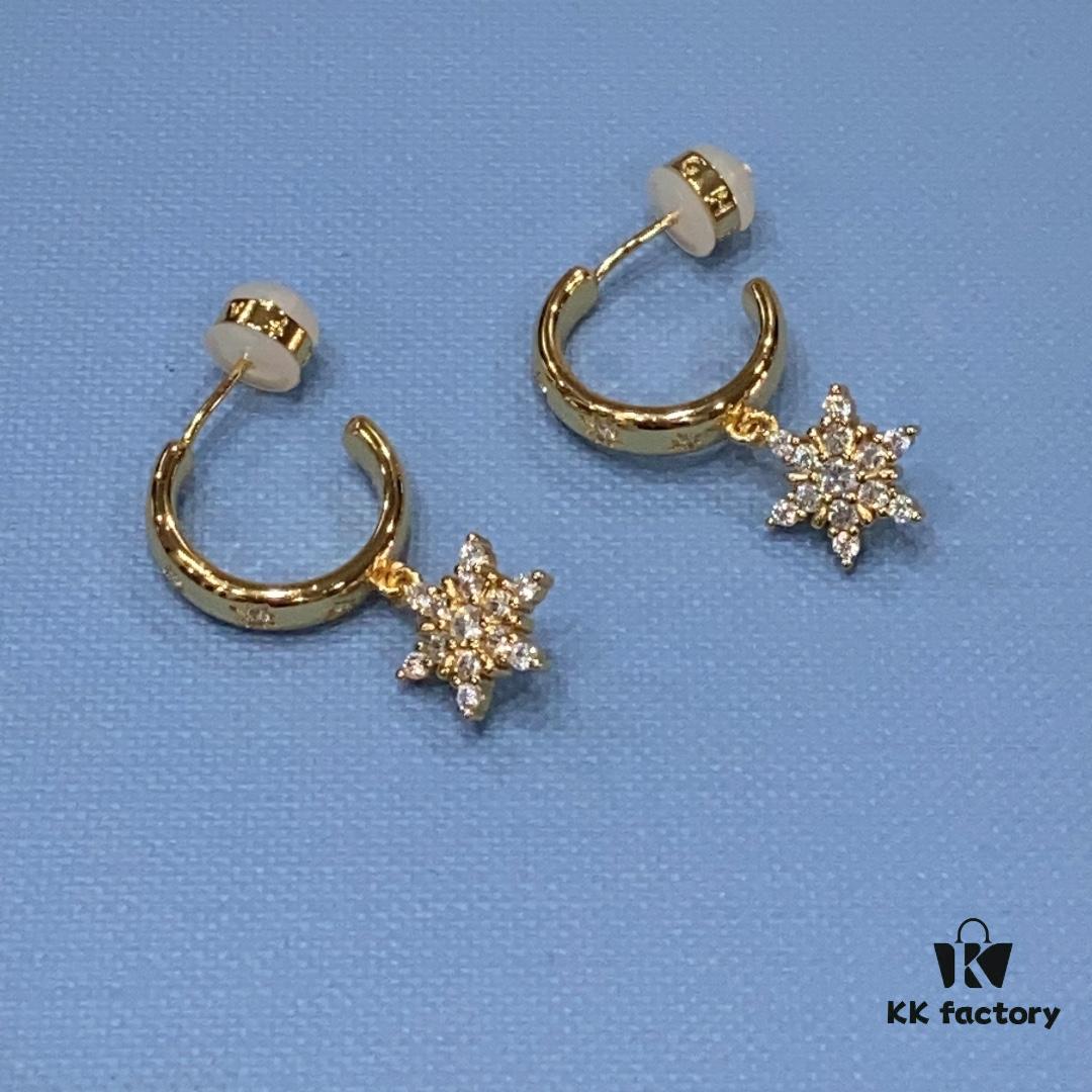 Starry Light Snowflake Earrings, Brilliant and Elegant Jewelry