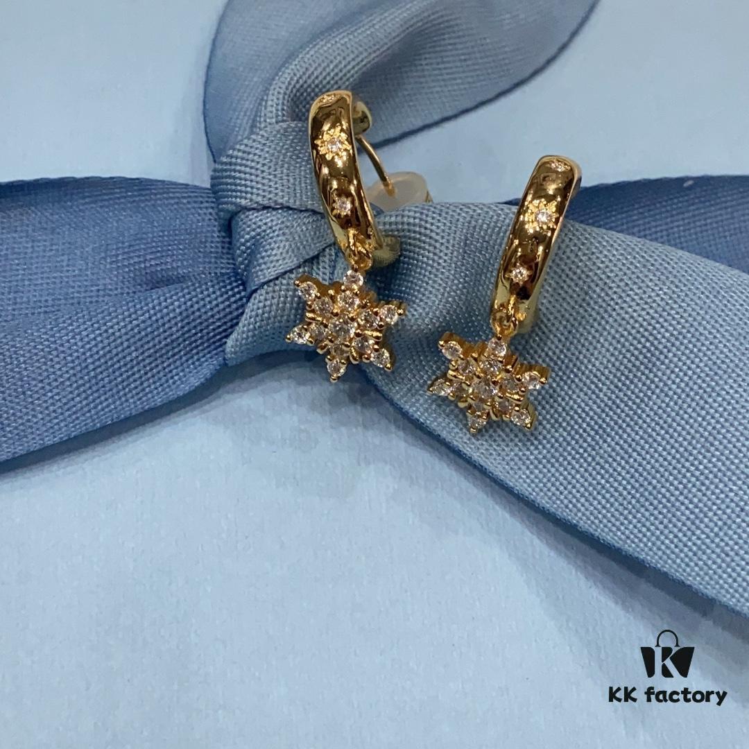 Starry Light Snowflake Earrings, Brilliant and Elegant Jewelry