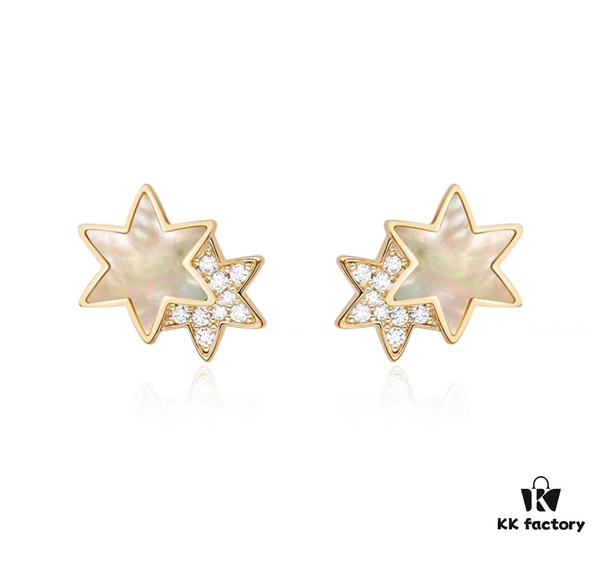 He Fang Liu Guang Twin Star Stud Earrings