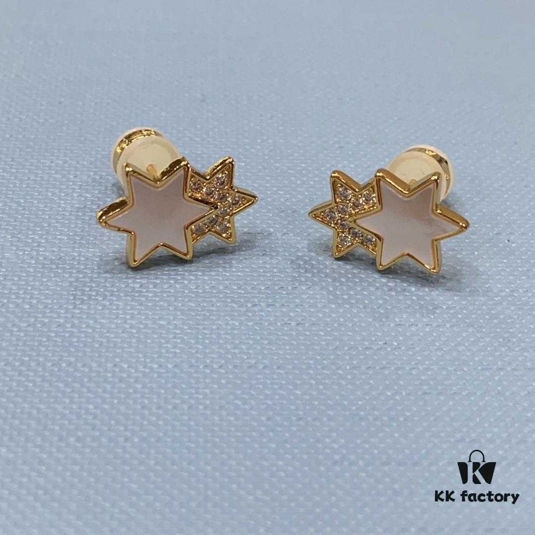 He Fang Liu Guang Twin Star Stud Earrings