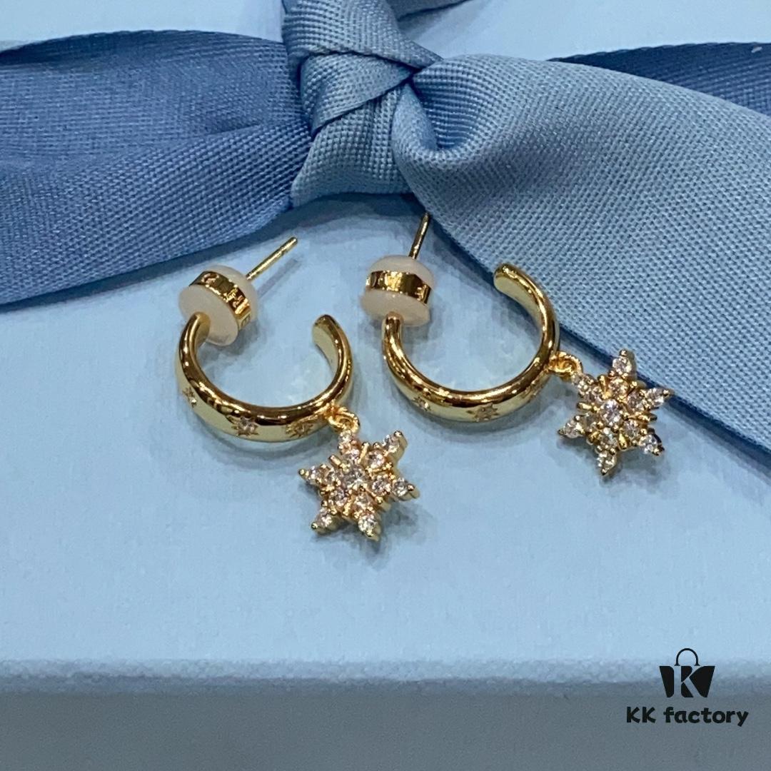 Starry Light Snowflake Earrings, Brilliant and Elegant Jewelry