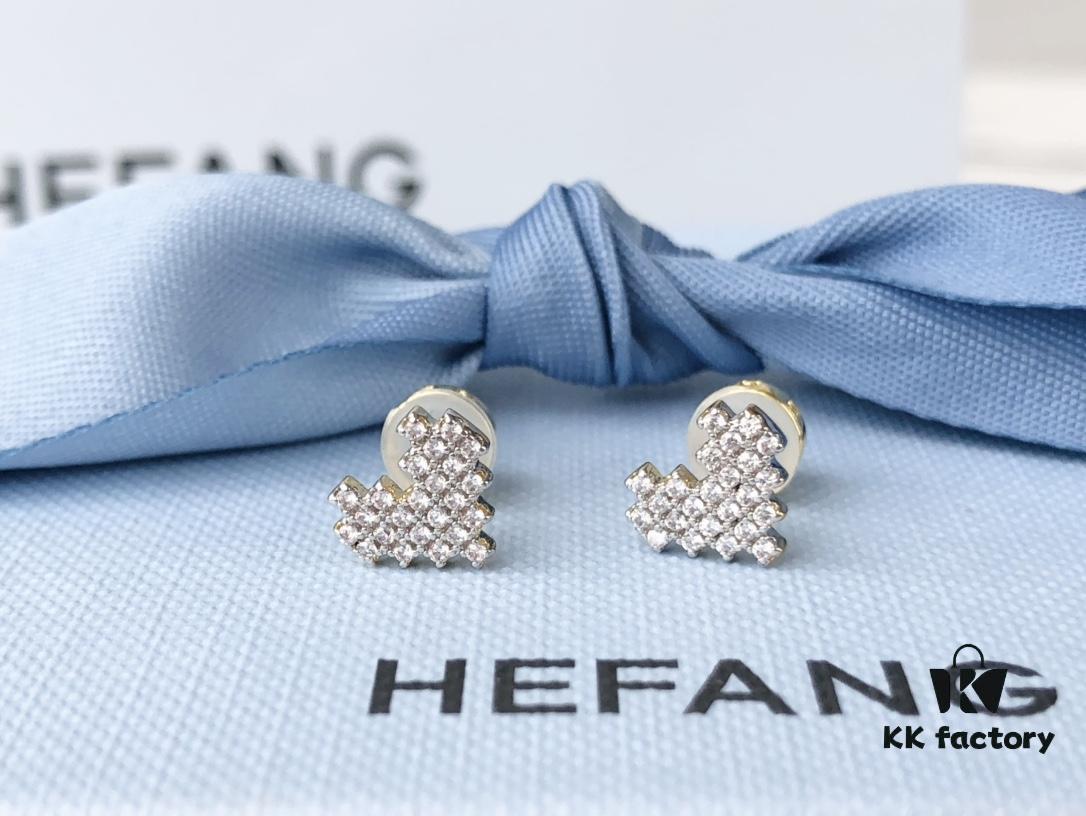 HEFANG Jewelry Declaration Diamond Stud Earrings